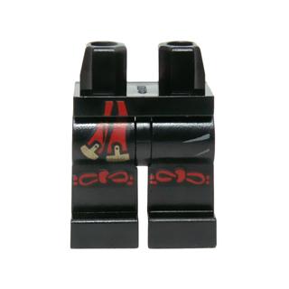 Hips and Legs with Red and Gold Sash Ends and Knotted Knee Straps Pattern - Part - 970c00pb0424 - Black - used - Qty:1