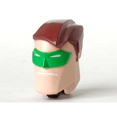 Large Figure Head Modified Super Heroes Green Lantern Pattern - Part - bb0540c01pb01 - Light Nougat - used - Qty:1