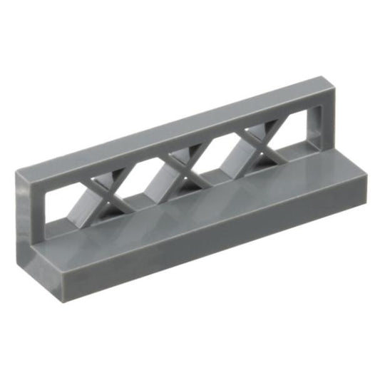 Fence 1 x 4 x 1 Lattice - Part - 3633 - Dark Bluish Gray - used - Qty:3
