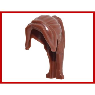 Minifigure Hair Female Ponytail Long with Side Bangs - Part - 62696 - Reddish Brown - used - Qty:1