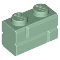 Brick Modified 1 x 2 with Masonry Profile - Part - 98283 - Sand Green - new - Qty:5
