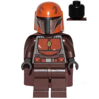 Mandalorian Tribe Warrior - Male Dark Brown Cape Dark Orange Helmet - Minifigure - New