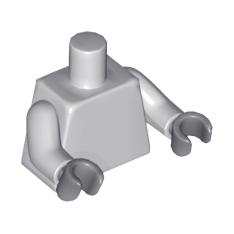 Torso Plain / Light Bluish Gray Arms / Dark Bluish Gray Hands - Part - 973c047 - Light Bluish Gray - used - Qty:1