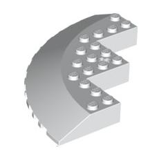 Brick Round Corner 10 x 10 with Slope 33 Edge Axle Hole Facet Cutout - Part - 58846 - White - used - Qty:1