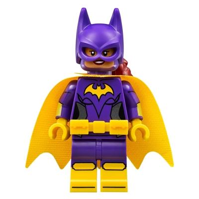 Batgirl - Minifigure Dark Purple Suit Yellow Cape Open Mouth Smile / Concerned - Minifigure - New