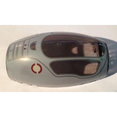 Windscreen 10 x 6 x 3 Bubble Canopy Double Tapered with Square Front Cutout with Light Bluish Gray Jedi Starfighter Handle and Two Red Triangles on Top Pattern - Part - 10312pb01 - Trans-Brown - used - Qty:1