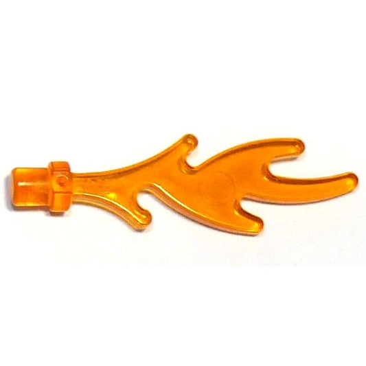 Wave Rounded Straight with Bar End (Castle Dragon Flame / Seaweed / Water) - Part - 6126b - Trans-Orange - used - Qty:31