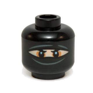 Minifigure Head Balaclava with Eye Hole Narrow Black Eyes and Eyebrows Pattern - Part - 3626pb1171 - Black - used - Qty:1
