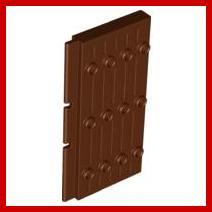 Door 1 x 5 x 7 1/2 Stockade - Part - 30223 - Reddish Brown - used - Qty:1