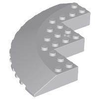 Brick Round Corner 10 x 10 with Slope 33 Edge Axle Hole Facet Cutout - Part - 58846 - Light Bluish Gray - used - Qty:2