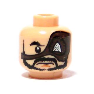 Minifigure Head Beard Moustache Large Eye Patch Determined Expression Pattern - Part - 3626pb0421 - Light Nougat - used - Qty:1