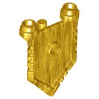 Minifigure Shield Pentagonal with Grooved Edges - Part - 22408 - Pearl Gold - used - Qty:1
