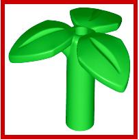 Plant Stem with Bar 3 Leaves and Small Pin Hole - Part - 37695 - Bright Green - used - Qty:6