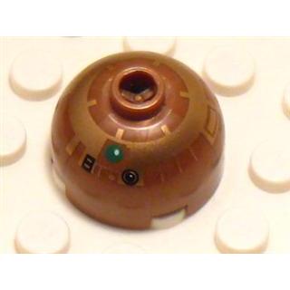 Brick Round 2 x 2 Dome Top with Copper Pattern (R4-G9) - Part - 553pb001 - Copper - new - Qty:1