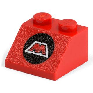 Slope 45 2 x 2 with MTron Logo Pattern - Part - 3039p68 - Red - used - Qty:1