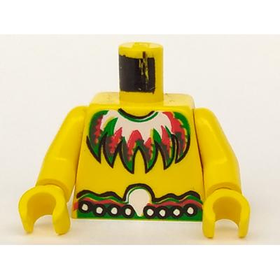 Torso Pirate Islanders with Feather Necklace Pattern / Yellow Arms / Yellow Hands - Part - 973pb0062c01 - Yellow - used - Qty:1