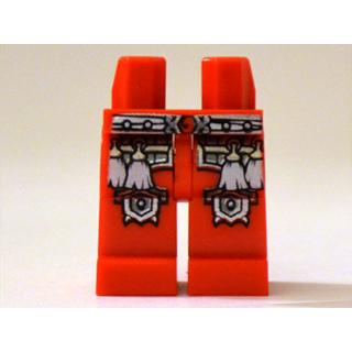 Hips and Legs with White Belt White Tassels and Silver Outlined Knee Pads Pattern - Part - 970c00pb0223 - Red - new - Qty:1