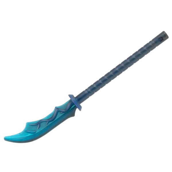 Minifigure Weapon Naginata with Marbled Trans-Light Blue Pattern - Part - 41159pb01 - Pearl Dark Gray - used - Qty:1