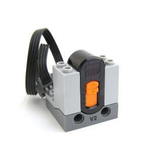 Electric Power Functions Receiver Unit with Dark Bluish Gray Bottom and Black V2 Print (Version 2) - Part - 58123bc01 - Light Bluish Gray - used - Qty:1