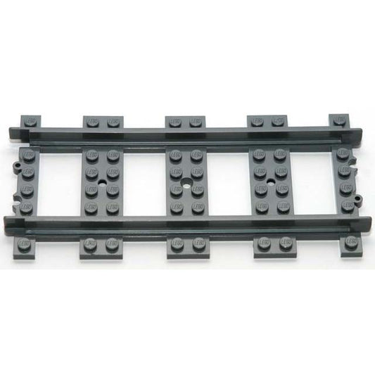 Train Track Plastic (RC Trains) Straight - Part - 53401 - Dark Bluish Gray - new - 1