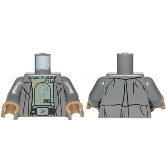 Torso SW Armor with Sand Green Stains Imperial Officer Insignia and Coat Pattern (Tobias Beckett) / Dark Bluish Gray Arms / Dark Tan Hands - Part - 973pb3138c01 - Dark Bluish Gray - new - Qty:1
