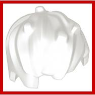 Minifigure Hair Short and Messy - Part - 44751 - White - used - Qty:1