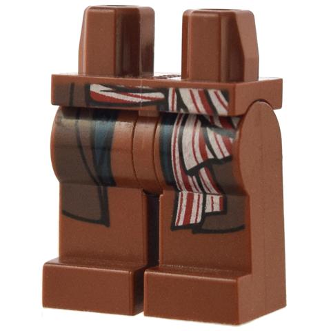 Hips and Legs with Dark Brown Coattails Blue Vest Tails and Red and White Sash Pattern - Part - 970c00pb0111 - Reddish Brown - used - Qty:1