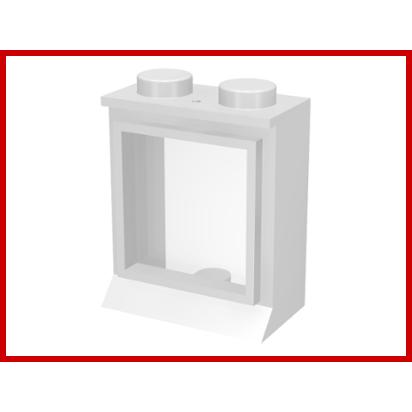 Window 1 x 2 x 2 with Extended Lip and Solid Studs with Fixed Glass - Part - 7026ac01 - White - used - Qty:8