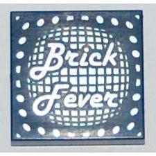 Tile 2 x 2 with Silver 'Brick Fever' and Lights Pattern - Part - 3068pb0341 - Dark Blue - used - Qty:1