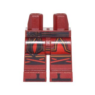 Hips and Legs with Black Sash Armor Red Knee Straps and Black Zoris Pattern - Part - 970c00pb0627 - Dark Red - used - Qty:1