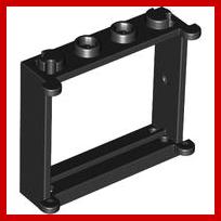 Window 1 x 4 x 3 - Part - 3853 - Black - used - Qty:2