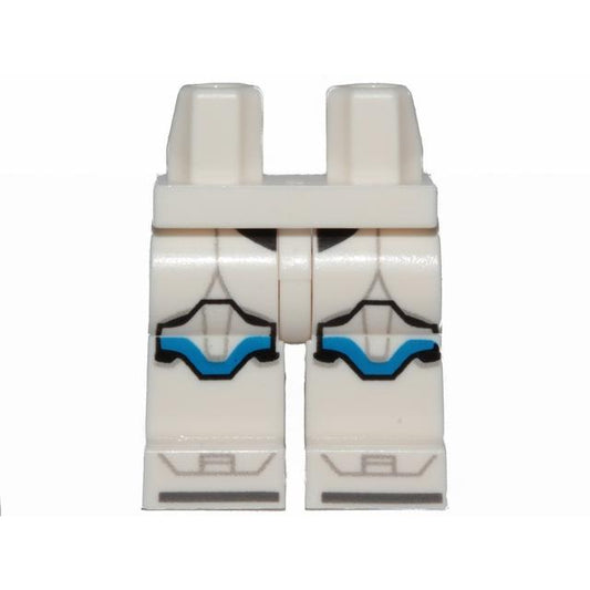 Hips and Legs with SW Clone Trooper Armor and Black Light Bluish Gray and Blue Markings and Knee Pads Pattern - Part - 970c00pb1115 - White - used - Qty:1