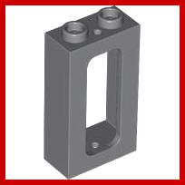 Window 1 x 2 x 3 Train - Part - 4035 - Dark Bluish Gray - used - Qty:1