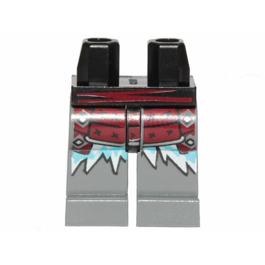 Hips and Dark Bluish Gray Legs with Dark Red Armor and Ice Spikes Pattern - Part - 970c85pb28 - Black - new - Qty:1