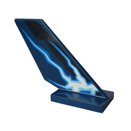 Tail Shuttle with Lightning Pattern Model Right Side (Sticker) - Set 9442 - Part - 6239pb035r - Dark Blue - used - Qty:3