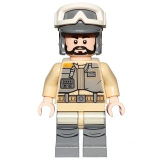 Rebel Trooper - White Goggles Dark Bluish Gray Helmet Black Beard (Private Kappehl) - Minifigure - New