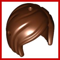 Mini Doll Hair Friends Short Bob Cut Hole on Top and Right - Flexible Rubber - Part - 92259 - Reddish Brown - used - Qty:1