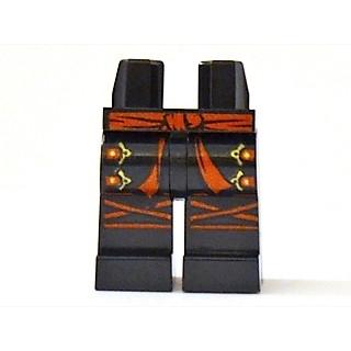 Hips and Legs with Red Sash Knee Wrappings and Straps with Gold Buckles Pattern - Part - 970c00pb0218 - Black - new - Qty:1