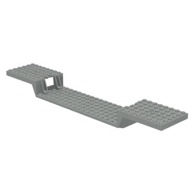 Train Base 6 x 34 Split-Level with Bottom Tubes and Hole at Each End - Part - 2972b - Light Gray - used - Qty:1