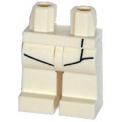 Hips and Legs with Black Fencing Plastron Outline Pattern - Part - 970c00pb0358 - White - used - Qty:1