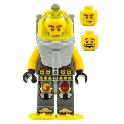 Atlantis Diver 1 - Axel - With Yellow Flippers and Trans-Yellow Visor - Minifigure - Used
