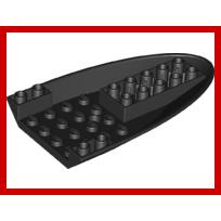 Aircraft Fuselage Forward Bottom Curved 6 x 10 with 3 Holes - Part - 87611 - Black - used - Qty:3