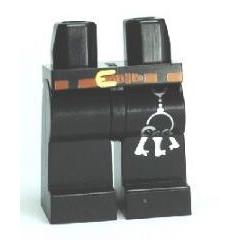 Hips and Legs with Silver Keys and Brown Belt with Gold Buckle Pattern - Part - 970c00pb0071 - Black - used - Qty:1