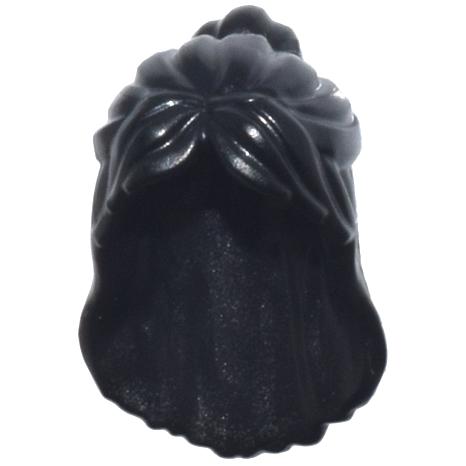Mini Doll Hair Female Long Parted Bangs Swept Back in Bun Hole in Back - Part - 2633 - Black - used - Qty:1