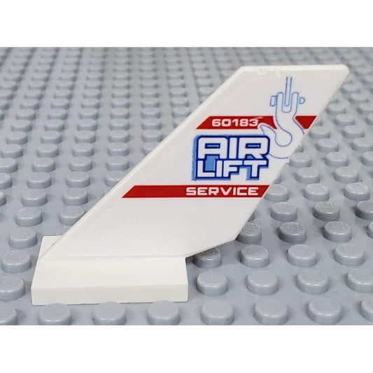 Tail Shuttle with '60183 AIR LIFT SERVICE' and Hook Pattern on Both Sides (Stickers) - Set 60183 - Part - 6239pb094 - White - used - Qty:3