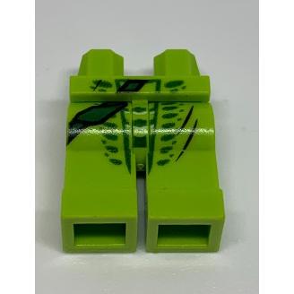 Hips and Legs with Green and Dark Green Scales Pattern - Part - 970c00pb0141 - Lime - used - Qty:1