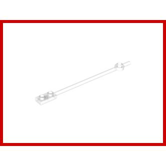 Bar12L with 1 x 2 Plate End Hollow Studs and 1 x 1 Round Plate End - Part - 99784 - Trans-Clear - used - Qty:5