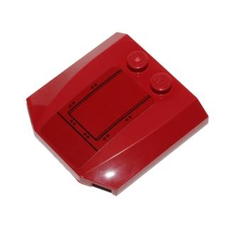 Wedge 4 x 4 x 2/3 Triple Curved with Vehicle Plate and Rivets Pattern (Sticker) - Set 75099 - Part - 45677pb089 - Dark Red - used - Qty:4