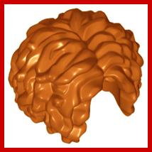 Minifigure Hair Female Very Curly with Center Part - Part - 29634 - Dark Orange - used - Qty:1