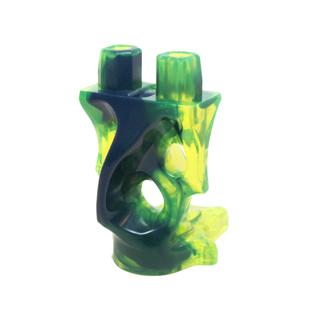 Lower Body Ghost with Marbled Dark Blue Pattern - Part - 19859pb01 - Trans-Neon Green - used - Qty:1